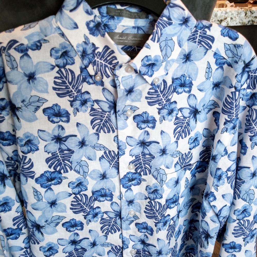 Daniel Cremieux Blue Floral Button-Down Shirt